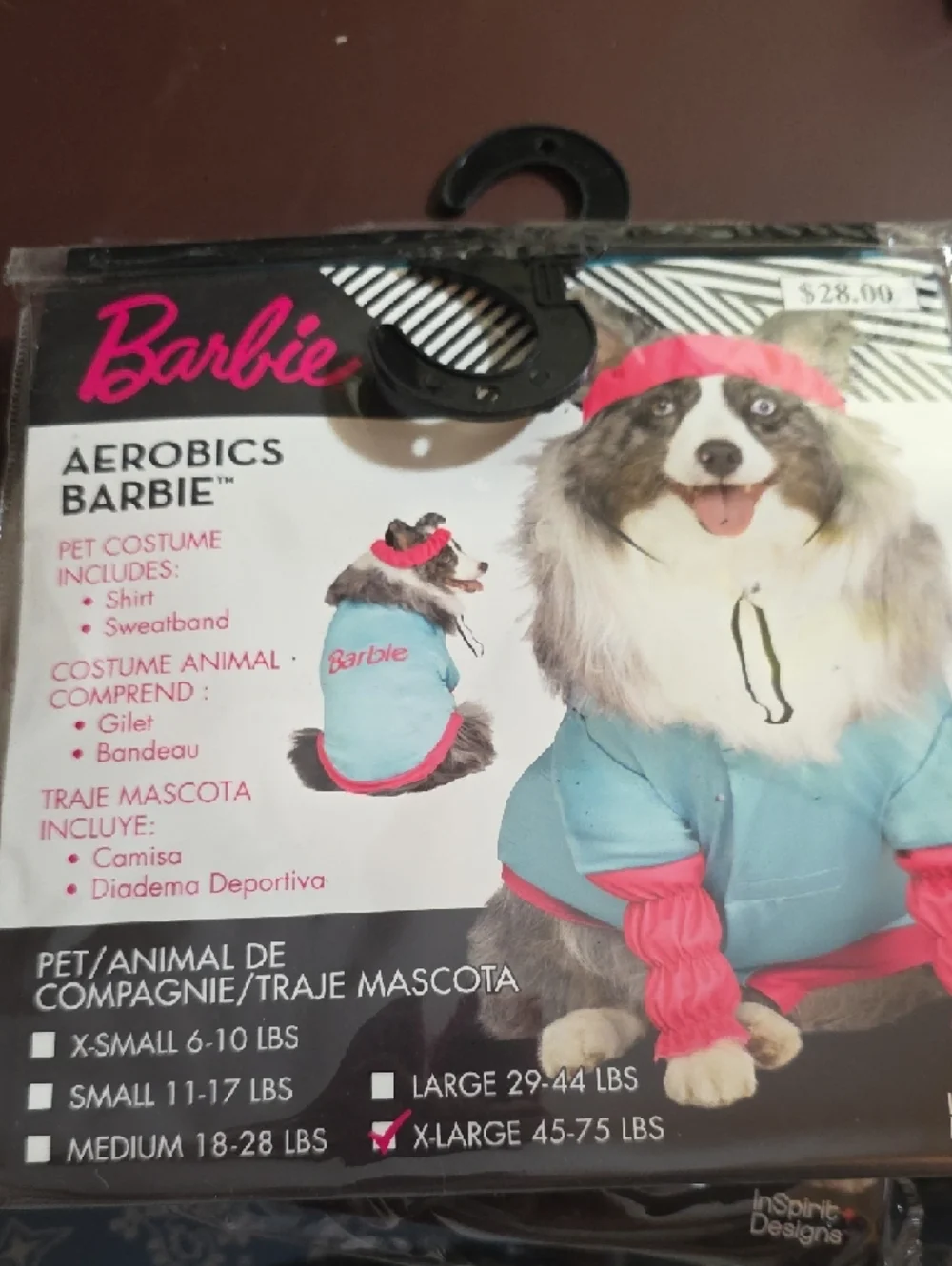 Barbie Pet Aerobics Costume in Light Blue and Pink New